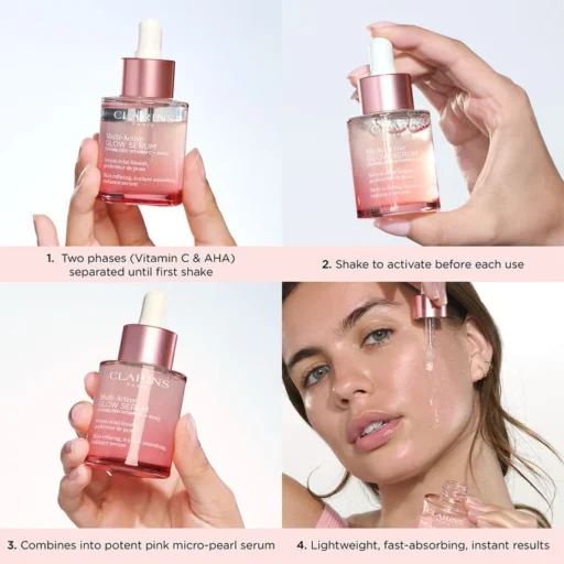 Clarins Multi-Active Glow Serum Vitamin C + AHA Smoothing, Radiance-Boosting Glow - Image 4